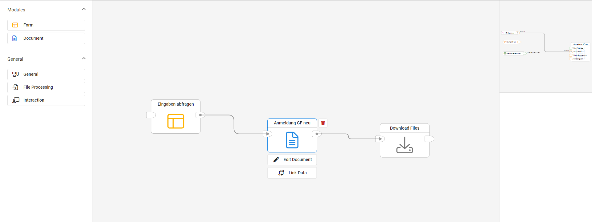 Centrldesk flow editor with blocks